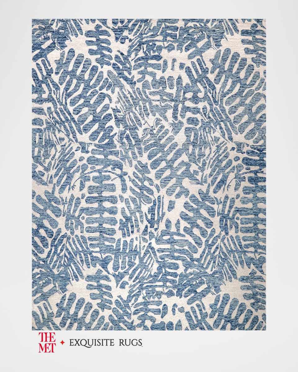 Botanica Hand-Tufted Blue/Ivory Rug, 8' x 10'